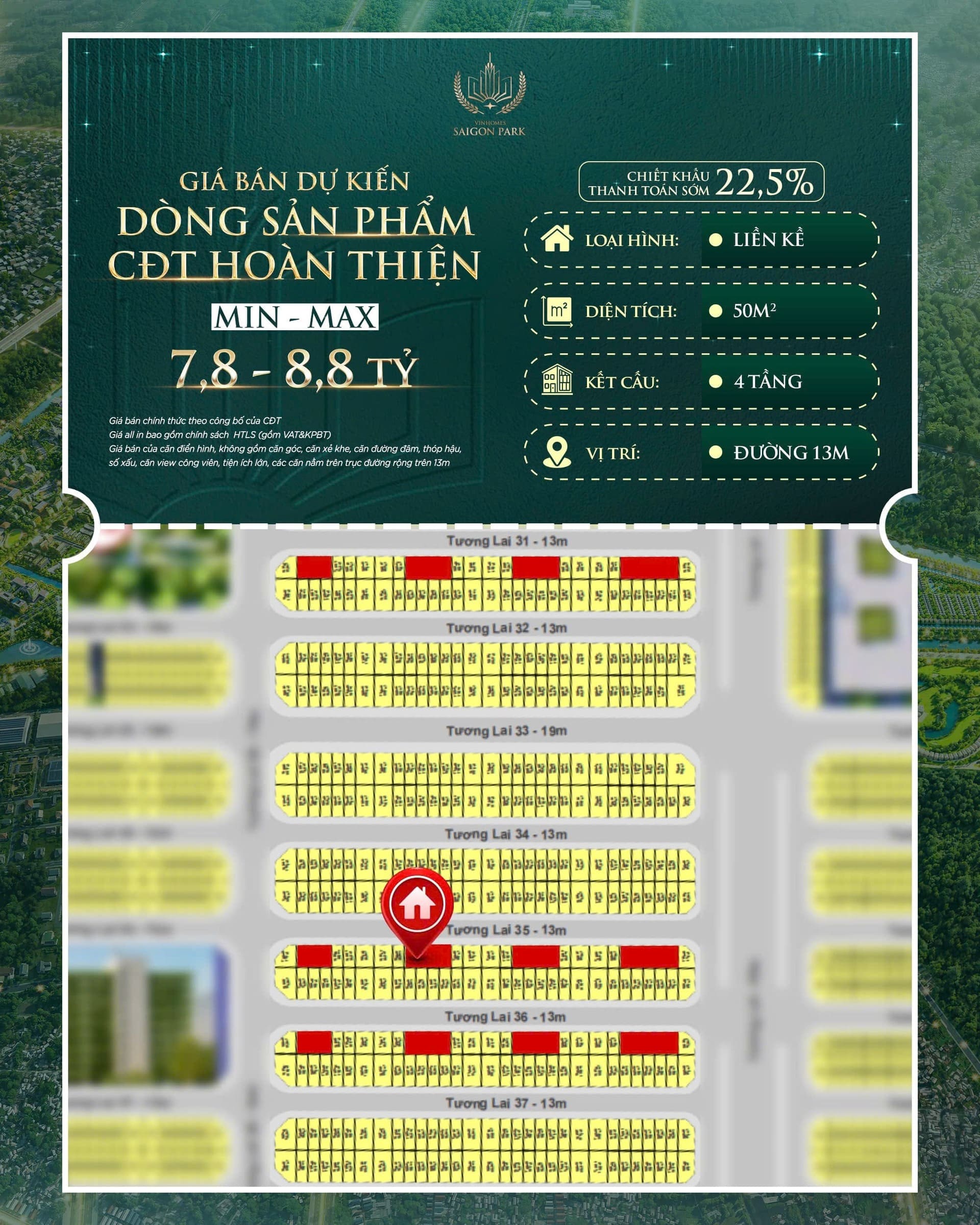 Giá bán căn hộ hoàn thiện từ chủ đầu tư tại Vinhomes Saigon Park Hóc Môn